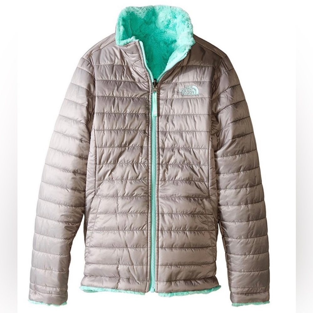 LIKE NEW THE NORTH FACE REVERSIBLE MOSSBUD SWIRL JACKET GIRLS' LARGE (14/16)